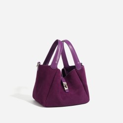 Cabbage Basket Suede Tote Bag F9690B