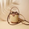 Luxury drawstring straw bucket bag F-9717A  F-9717B