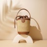 Luxury drawstring straw bucket bag F-9717A  F-9717B