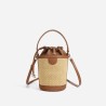 Luxury drawstring straw bucket bag F-9717A  F-9717B