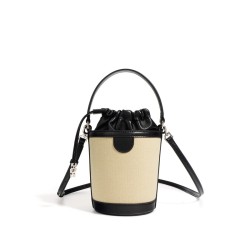 Luxury drawstring straw bucket bag F-9717A  F-9717B