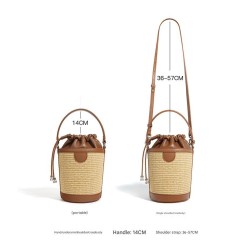 Luxury drawstring straw bucket bag F-9717A  F-9717B