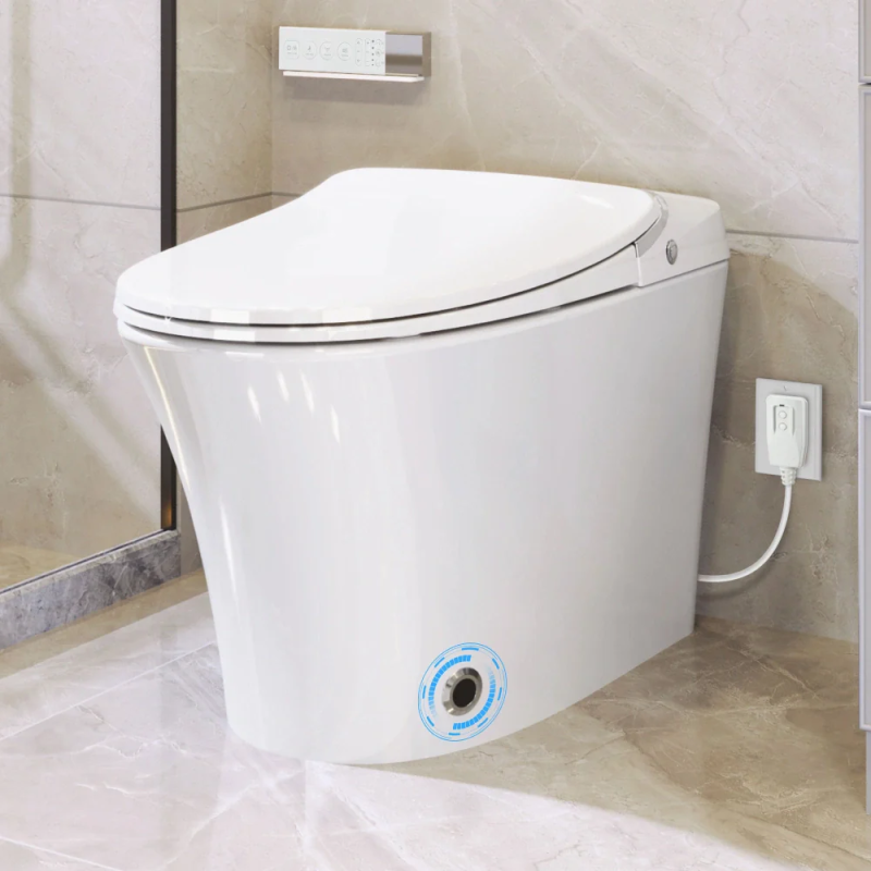 Smart Bidet Toilet, with Spray Water Washing and Air Dryer, Footkick Flush