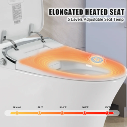 Smart Bidet Toilet, with Spray Water Washing and Air Dryer, Footkick Flush