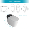 Smart Bidet Toilet, Elongated Heated seat, Foot Sensor Flush, Warm Water Wash, Dryer