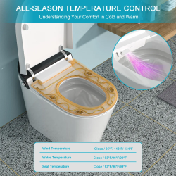 Smart Bidet Toilet, Elongated Heated seat, Foot Sensor Flush, Warm Water Wash, Dryer