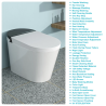 Smart Bidet Toilet, Elongated Heated seat, Foot Sensor Flush, Warm Water Wash, Dryer