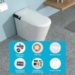 Smart Toilet with Bidet, Elongated Heated seat, Foot Sensor Flush, Warm Water Wash, Dryer