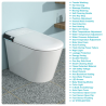 Smart Toilet with Bidet, Elongated Heated seat, Foot Sensor Flush, Warm Water Wash, Dryer