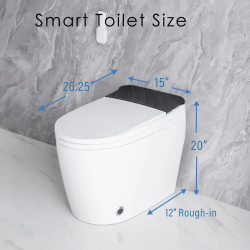 Smart Toilet, Bidet Toilet with Instant Warm Water, Elongated Toilet Heated Seat, Dryer