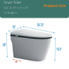 Smart Toilet, Heated Bidet Toilet with Warm Water Sprayer & Dryer, Foot Sensor