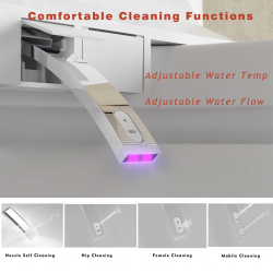 Smart Toilet, Heated Bidet Toilet with Warm Water Sprayer & Dryer, Foot Sensor