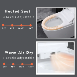 Smart Toilet, Heated Bidet Toilet with Warm Water Sprayer & Dryer, Foot Sensor