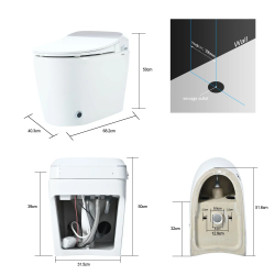 Smart Toilet, Japanese Toilet With Heated Seat And Foot Sensor Flush