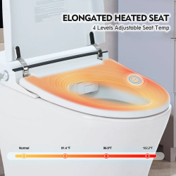 Smart Bidet Toilet, Tankless Elongated Electric Toilet with Smart Bidet, with Seat Heating, Remote Control