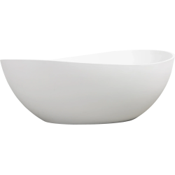 TOPSALEWHOLESALE 63" Freestanding Bathtub, Luxury Engineered Stone Resin Soaking Bathtub, Matte White