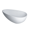 TOPSALEWHOLESALE 59" Freestanding Bathtub, Luxury Soaking Bathtub with Overflow and Pop-up Drain, Matte White