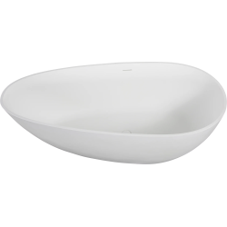 TOPSALEWHOLESALE 59" Freestanding Bathtub, Luxury Soaking Bathtub with Overflow and Pop-up Drain, Matte White