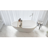 TOPSALEWHOLESALE 59" Freestanding Bathtub, Luxury Soaking Bathtub with Overflow and Pop-up Drain, Matte White