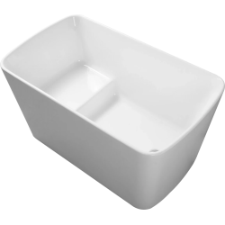 TOPSALEWHOLESALE 49" Freestanding Bathtub White Acylic, Square Japanese Soaking Bathtub, Sit-In Design