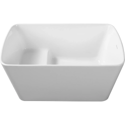 TOPSALEWHOLESALE 49" Freestanding Bathtub White Acylic, Square Japanese Soaking Bathtub, Sit-In Design