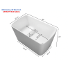 TOPSALEWHOLESALE 49" Freestanding Bathtub White Acylic, Square Japanese Soaking Bathtub, Sit-In Design