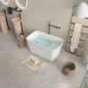 TOPSALEWHOLESALE 49" Freestanding Bathtub White Acylic, Square Japanese Soaking Bathtub, Sit-In Design