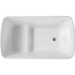 TOPSALEWHOLESALE 49" Freestanding Bathtub White Acylic, Square Japanese Soaking Bathtub, Sit-In Design