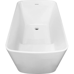 TOPSALEWHOLESALE 49" Freestanding Bathtub White Acylic, Square Japanese Soaking Bathtub, Sit-In Design